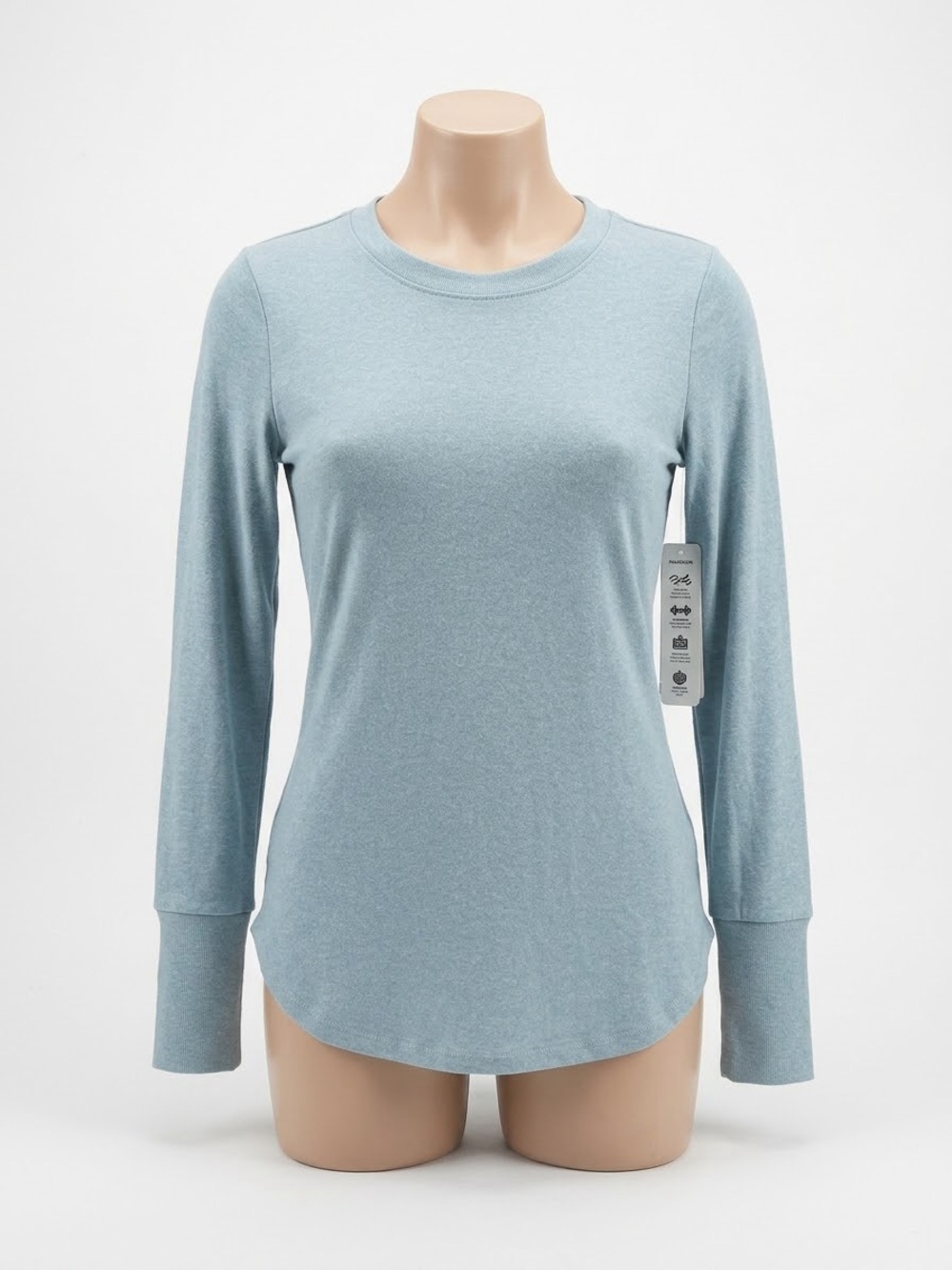 Light Blue Long Sleeve Crewneck Top - Unbranded